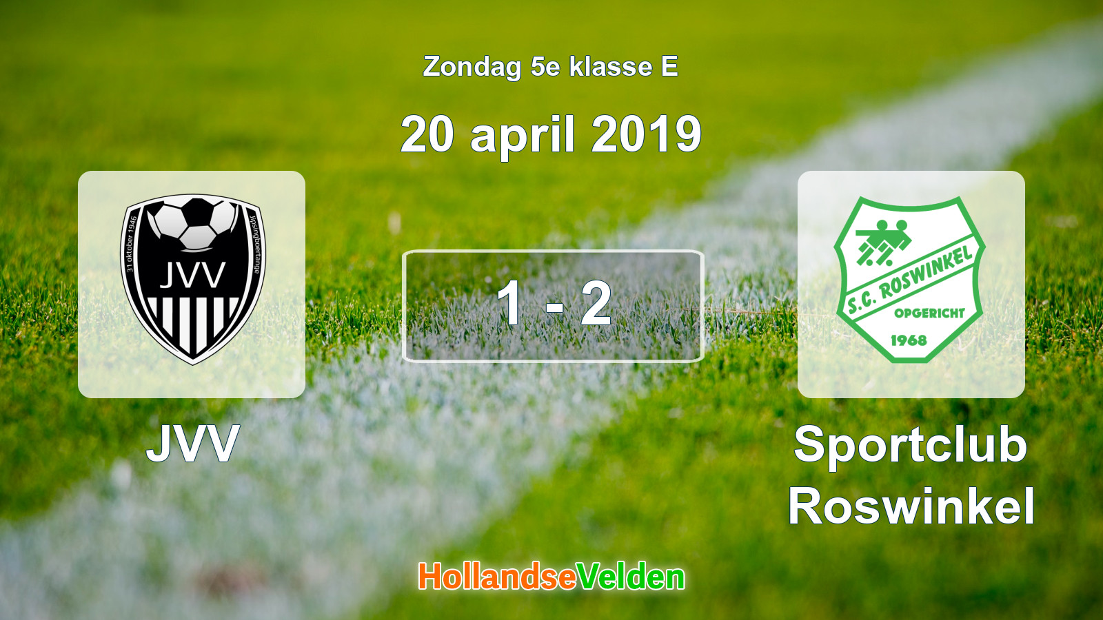 Gespeelde wedstrijd: JVV - Sportclub Roswinkel 1 - 2 (20 april 2019)