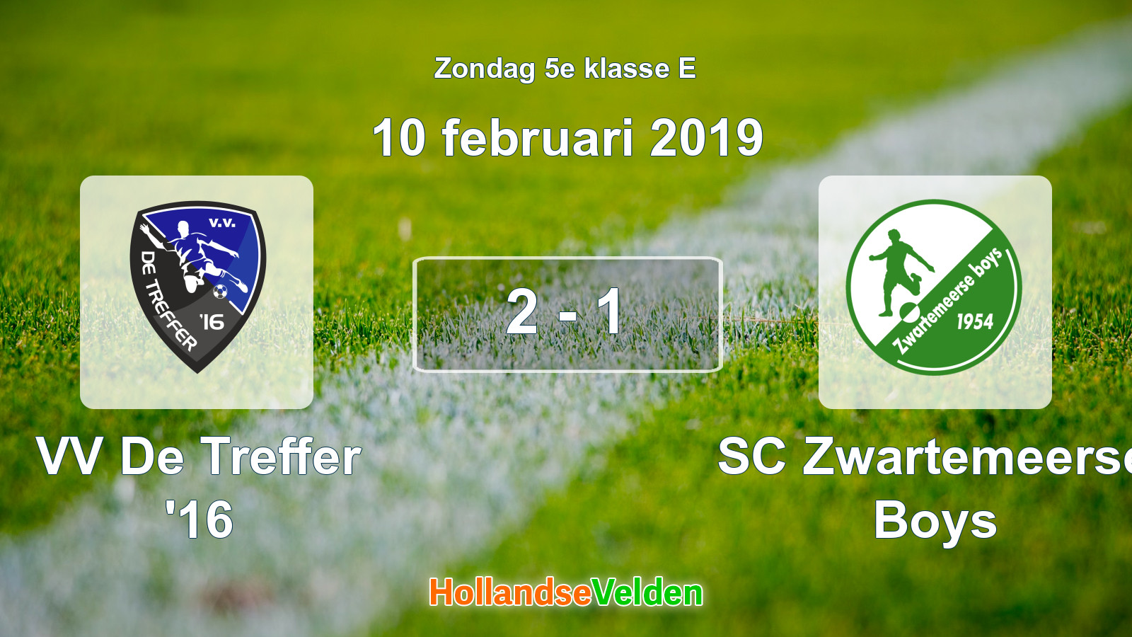 Gespeelde wedstrijd: VV De Treffer '16 - SC Zwartemeerse Boys 2 - 1 (10 februari 2019)