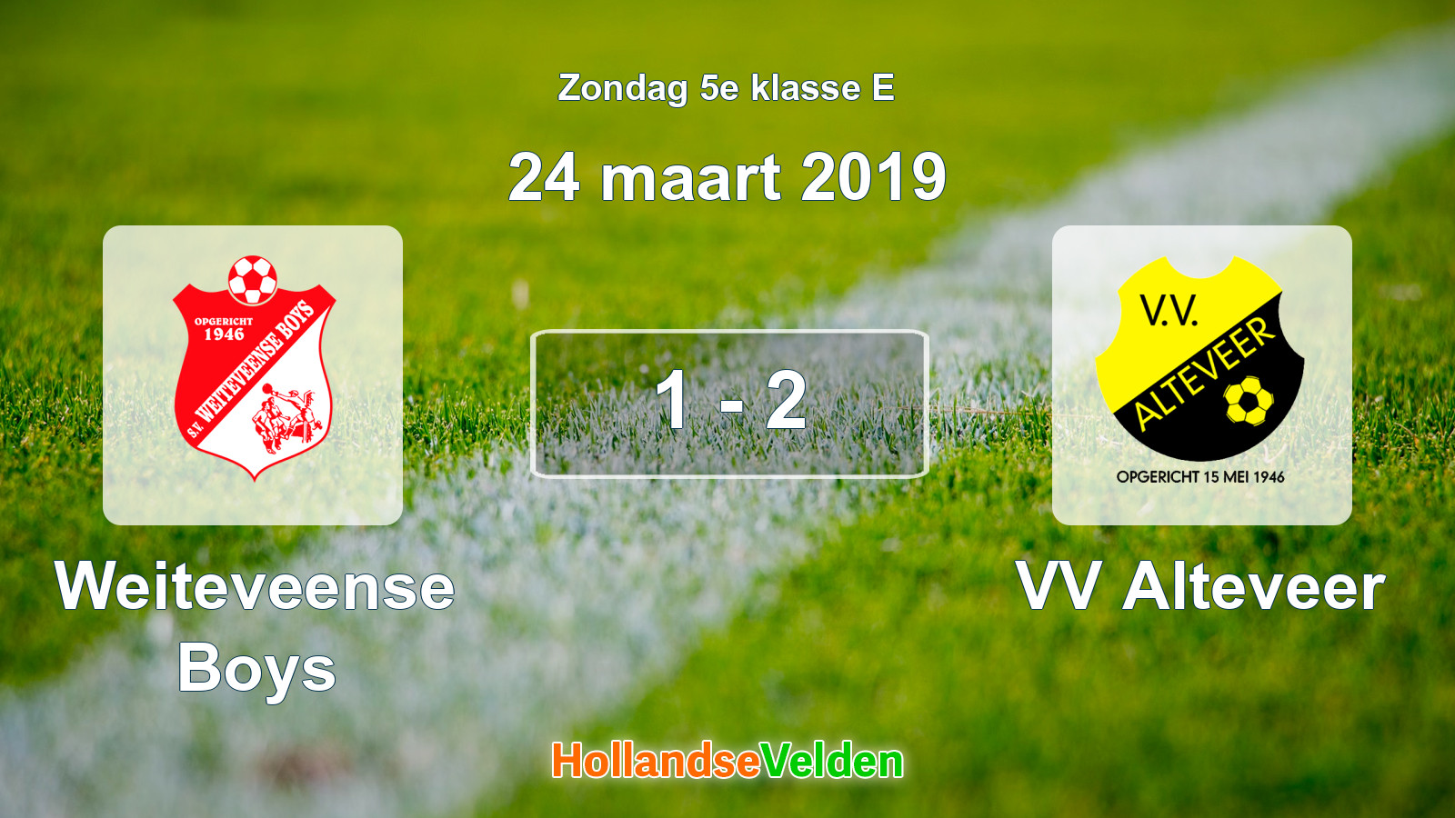 Gespeelde wedstrijd: Weiteveense Boys - VV Alteveer 1 - 2 (24 maart 2019)