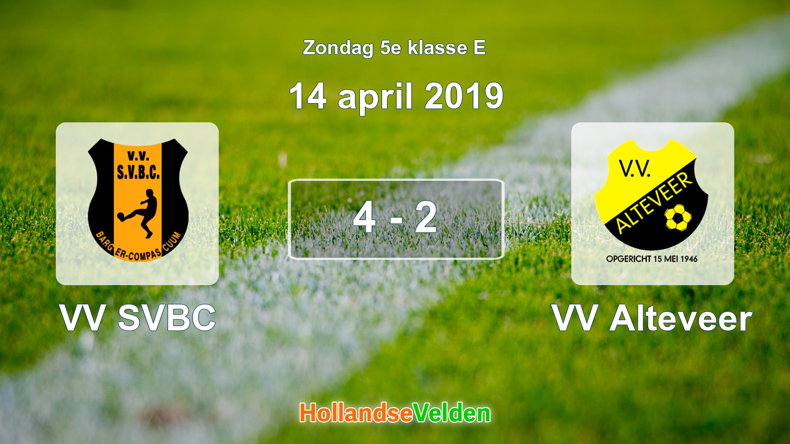 Gespeelde wedstrijd: VV SVBC - VV Alteveer 4 - 2 (14 april 2019)