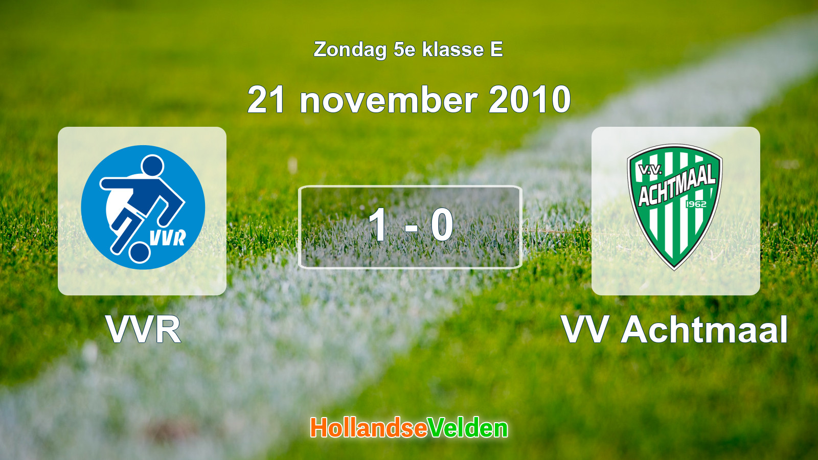 Gespeelde wedstrijd: VVR - VV Achtmaal 1 - 0 (21 november 2010)