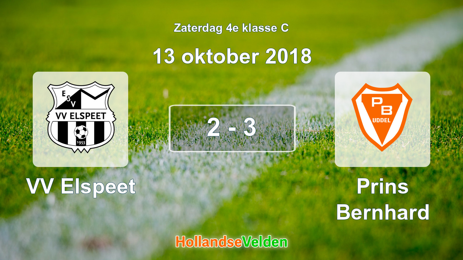 Gespeelde wedstrijd: VV Elspeet - Prins Bernhard 2 - 3 (13 oktober 2018)