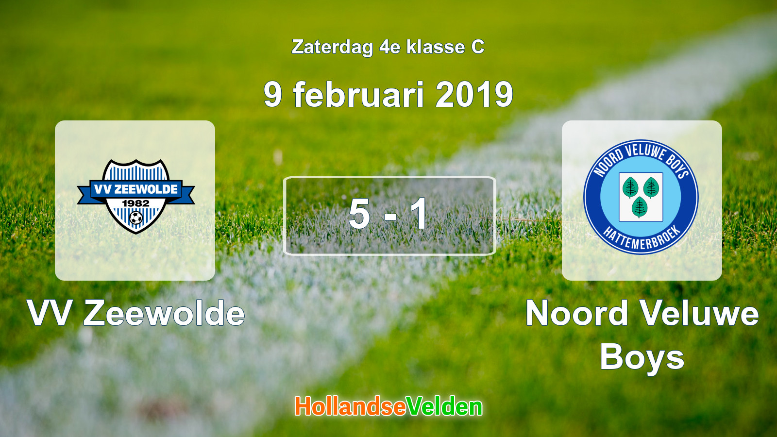 Gespeelde wedstrijd: VV Zeewolde - Noord Veluwe Boys 5 - 1 (9 februari 2019)