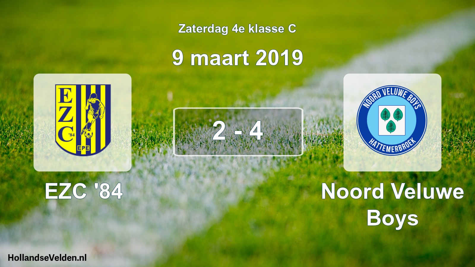 Gespeelde wedstrijd: EZC '84 - Noord Veluwe Boys 2 - 4 (9 maart 2019)