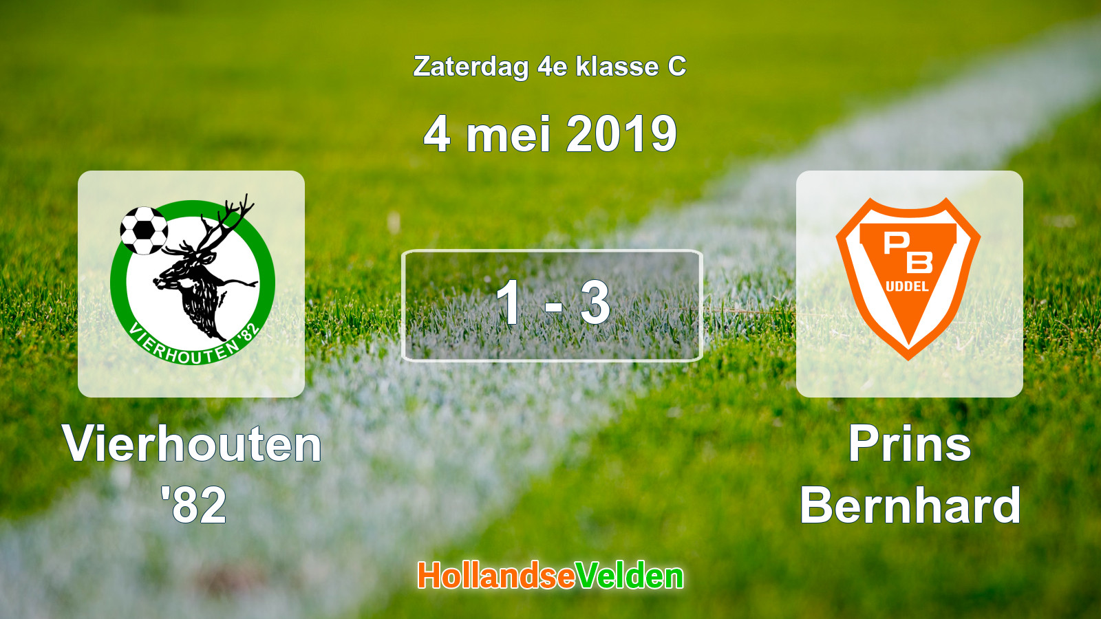 Gespeelde wedstrijd: Vierhouten '82 - Prins Bernhard 1 - 3 (4 mei 2019)