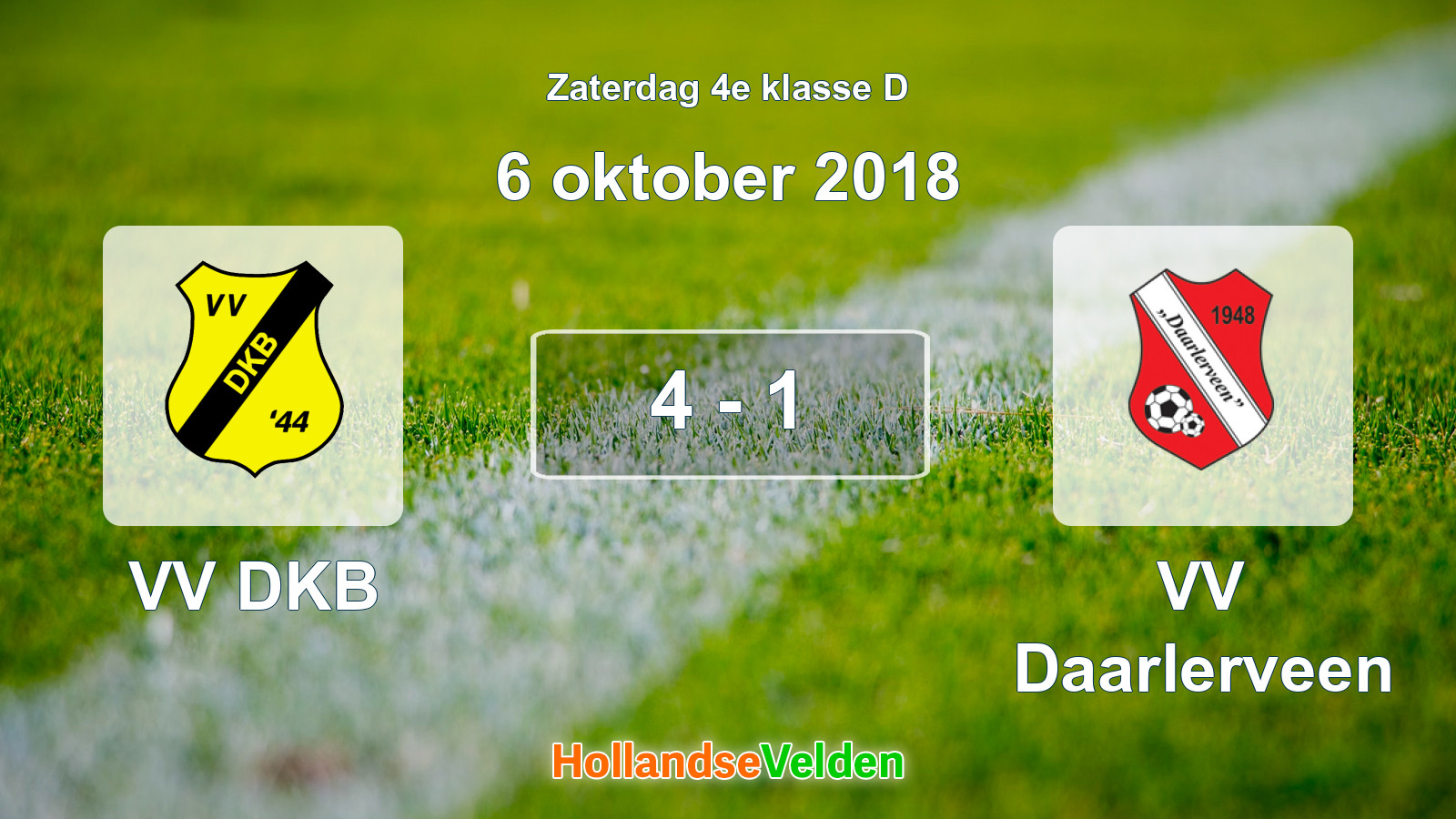 Gespeelde wedstrijd: VV DKB - VV Daarlerveen 4 - 1 (6 oktober 2018)