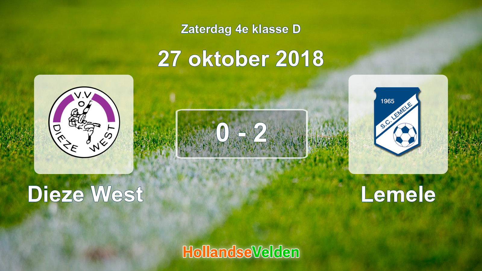 Gespeelde wedstrijd: Dieze West - Lemele 0 - 2 (27 oktober 2018)