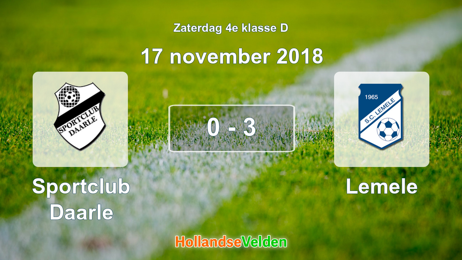 Gespeelde wedstrijd: Sportclub Daarle - Lemele 0 - 3 (17 november 2018)