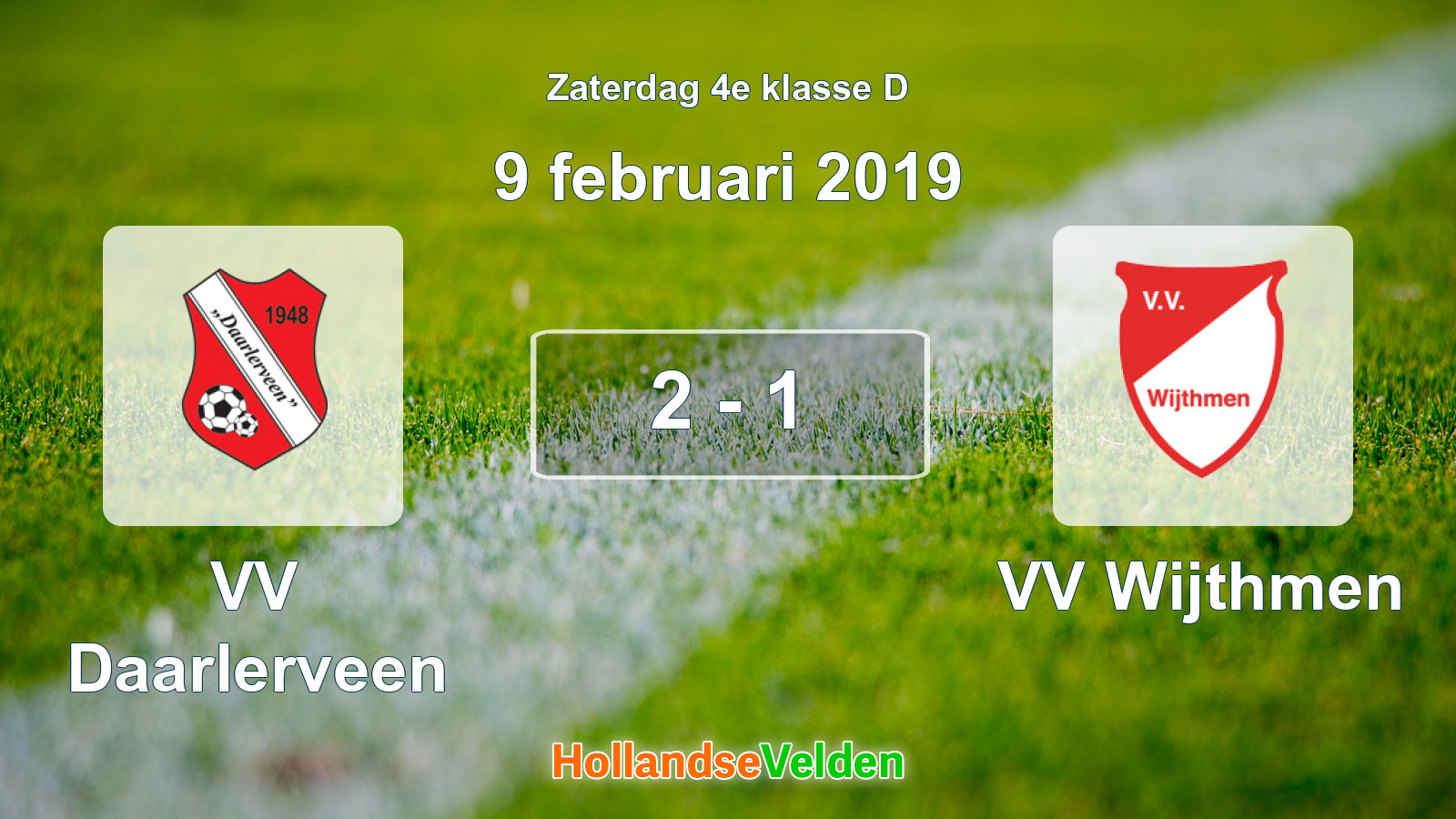 Gespeelde wedstrijd: VV Daarlerveen - VV Wijthmen 2 - 1 (9 februari 2019)
