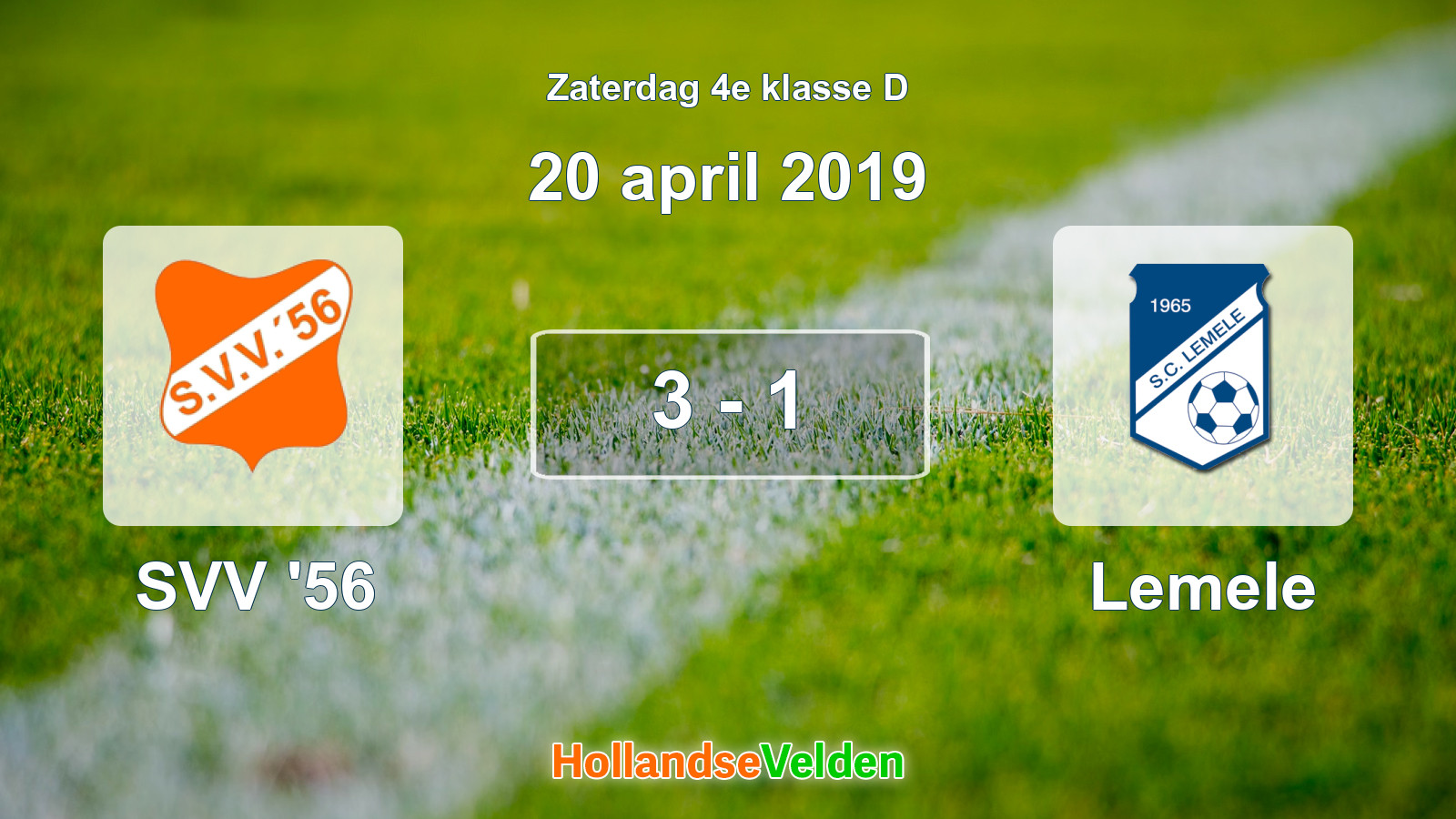Gespeelde wedstrijd: SVV '56 - Lemele 3 - 1 (20 april 2019)