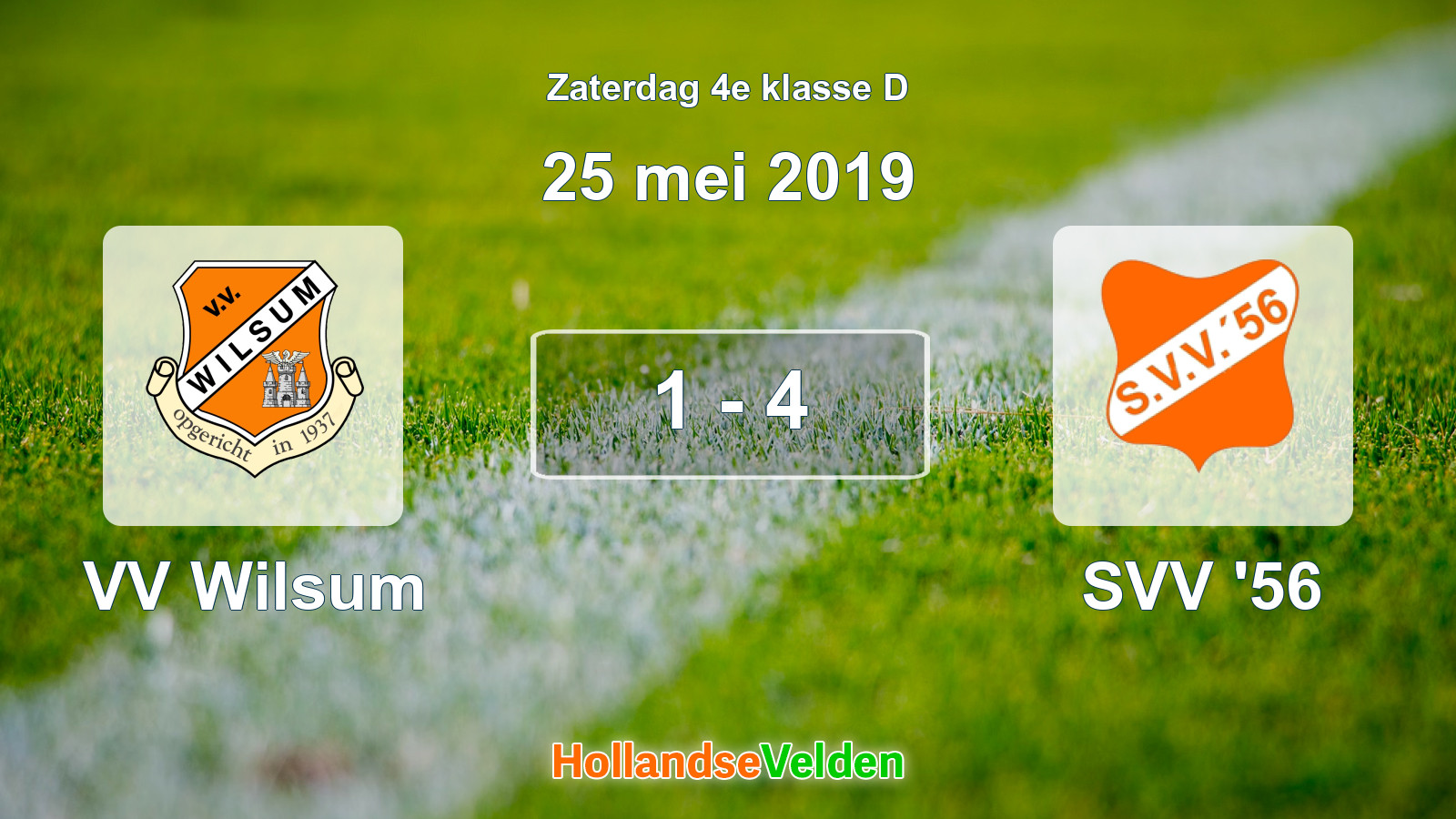 Gespeelde wedstrijd: VV Wilsum - SVV '56 1 - 4 (25 mei 2019)