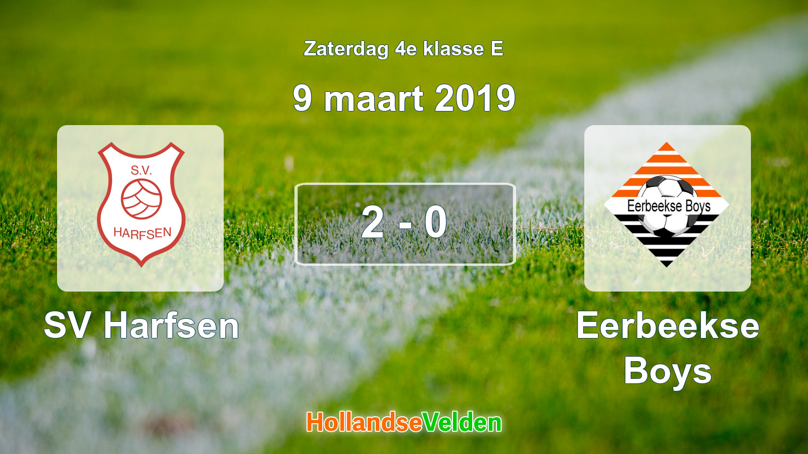 Gespeelde wedstrijd: SV Harfsen - Eerbeekse Boys 2 - 0 (9 maart 2019)