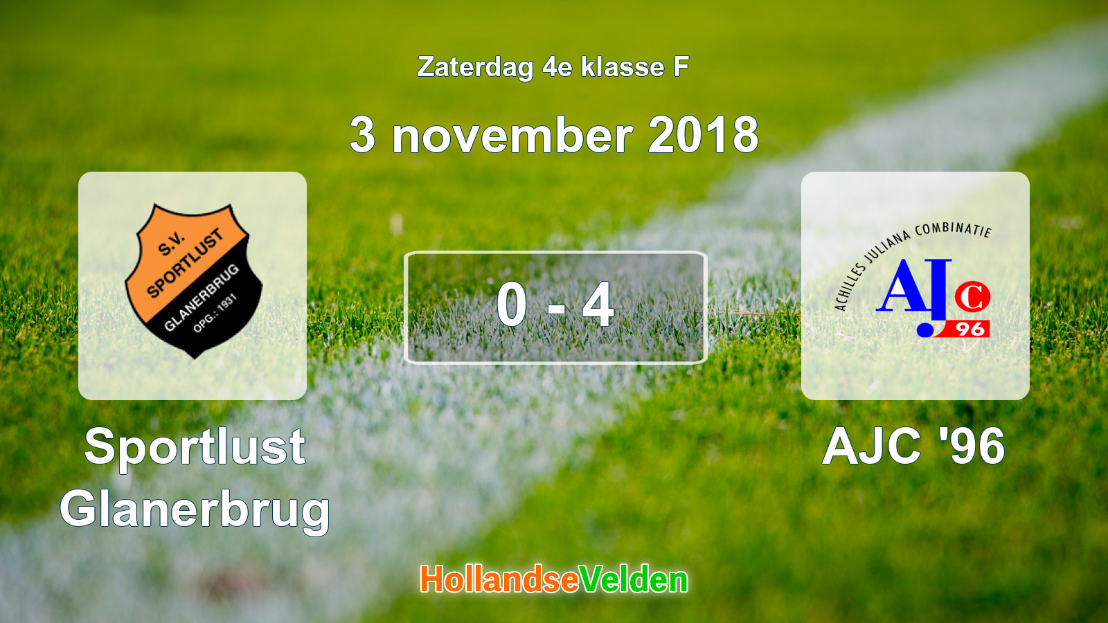 Gespeelde wedstrijd: Sportlust Glanerbrug - AJC '96 0 - 4 (3 november 2018)