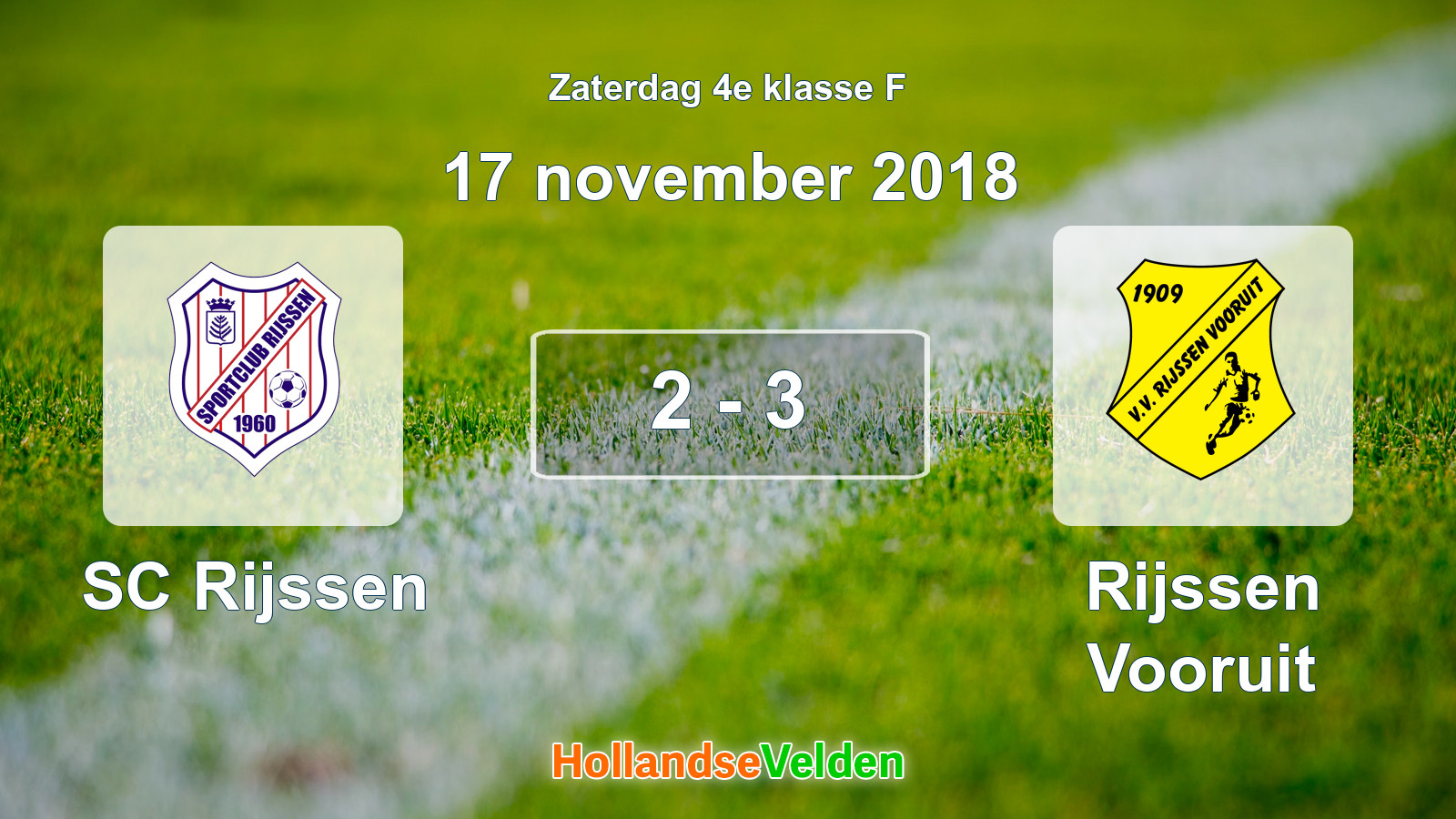 Gespeelde wedstrijd: SC Rijssen - Rijssen Vooruit 2 - 3 (17 november 2018)