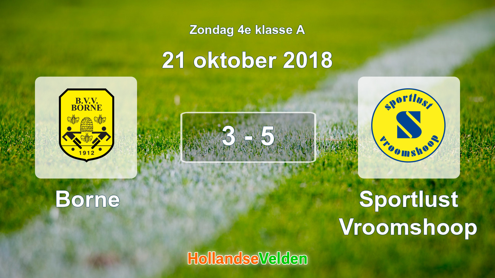Gespeelde wedstrijd: Borne - Sportlust Vroomshoop 3 - 5 (21 oktober 2018)