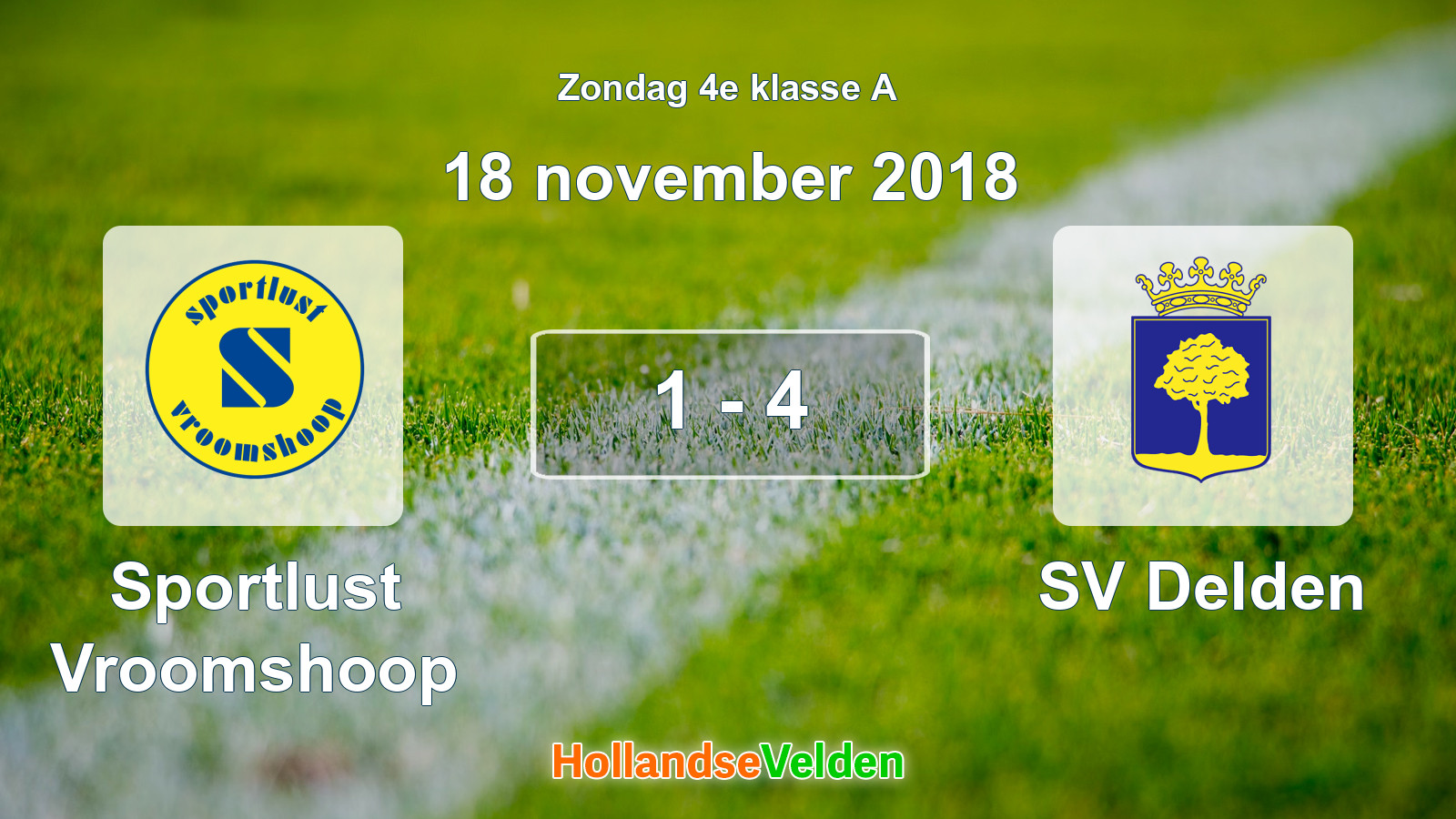 Gespeelde wedstrijd: Sportlust Vroomshoop - SV Delden 1 - 4 (18 november 2018)