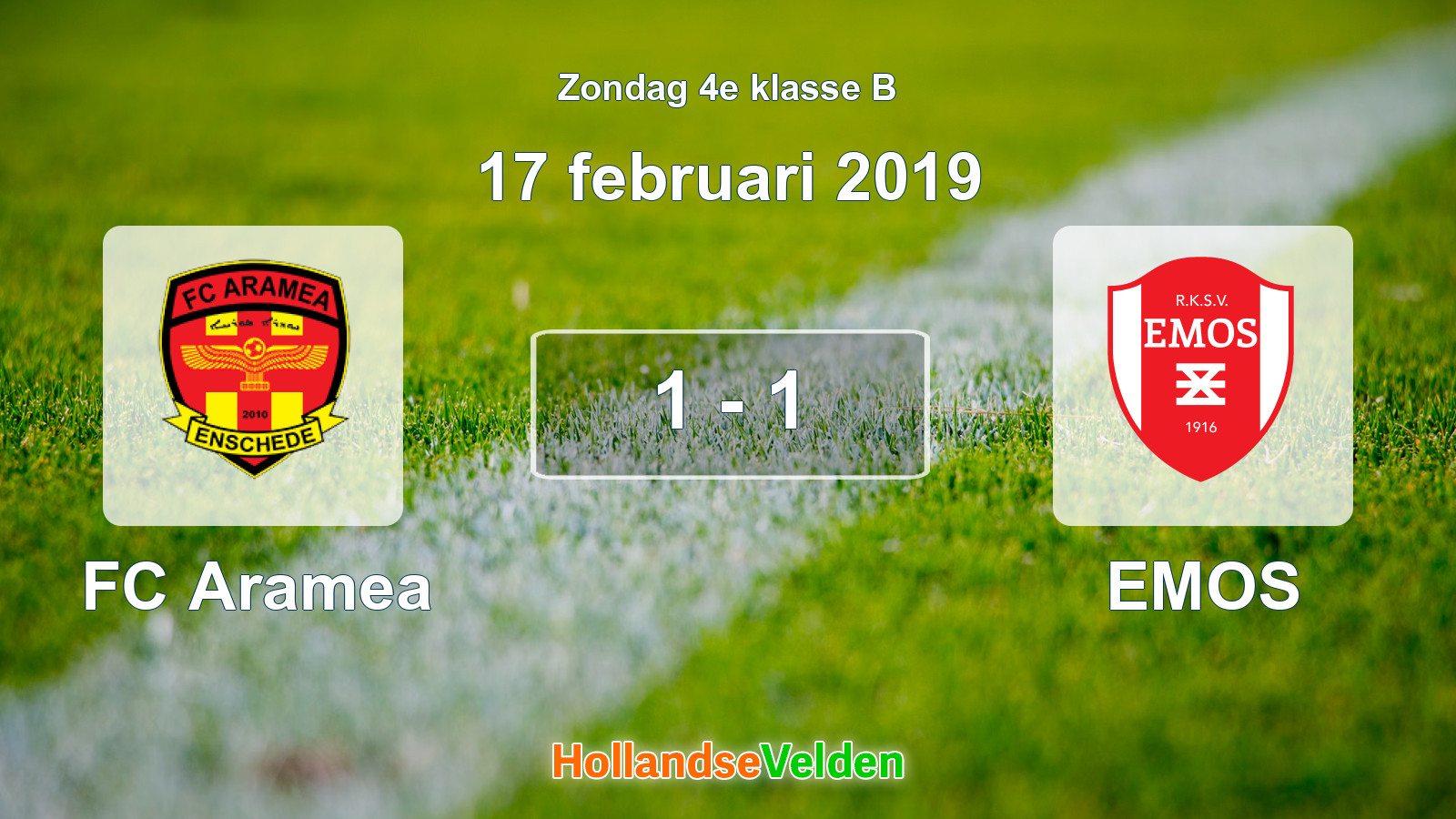 Gespeelde wedstrijd: FC Aramea - EMOS 1 - 1 (17 februari 2019)