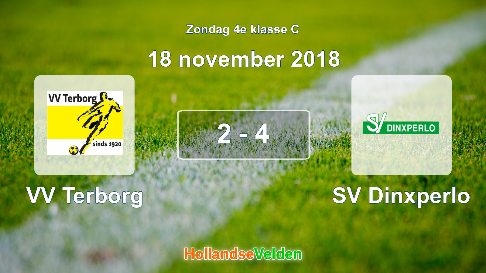 Gespeelde wedstrijd: VV Terborg - SV Dinxperlo 2 - 4 (18 november 2018)