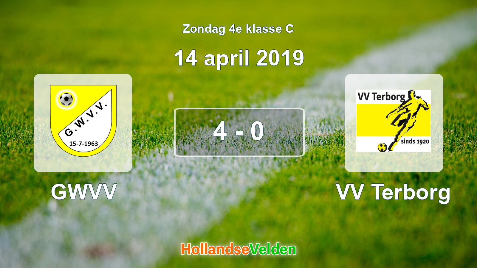 Gespeelde wedstrijd: GWVV - VV Terborg 4 - 0 (14 april 2019)