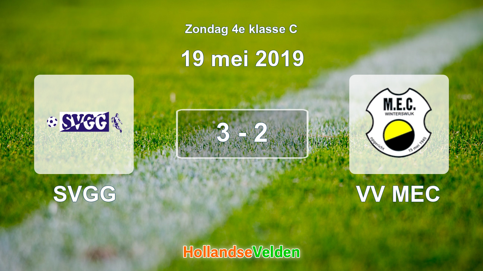 Gespeelde wedstrijd: SVGG - VV MEC 3 - 2 (19 mei 2019)