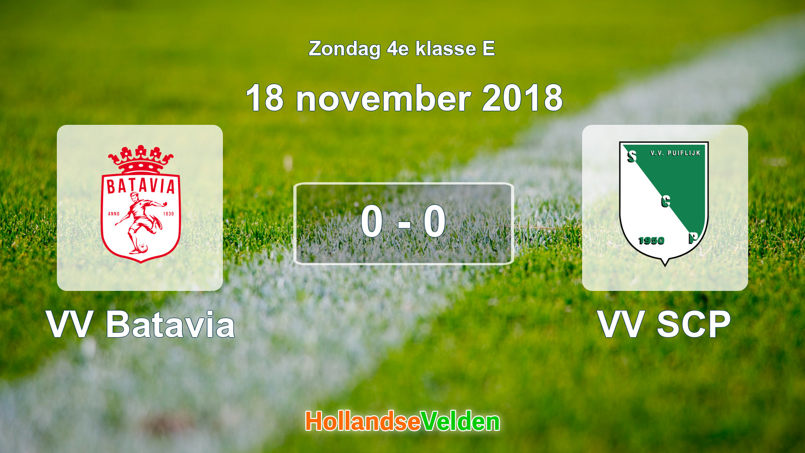 Gespeelde wedstrijd: VV Batavia - VV SCP 0 - 0 (18 november 2018)