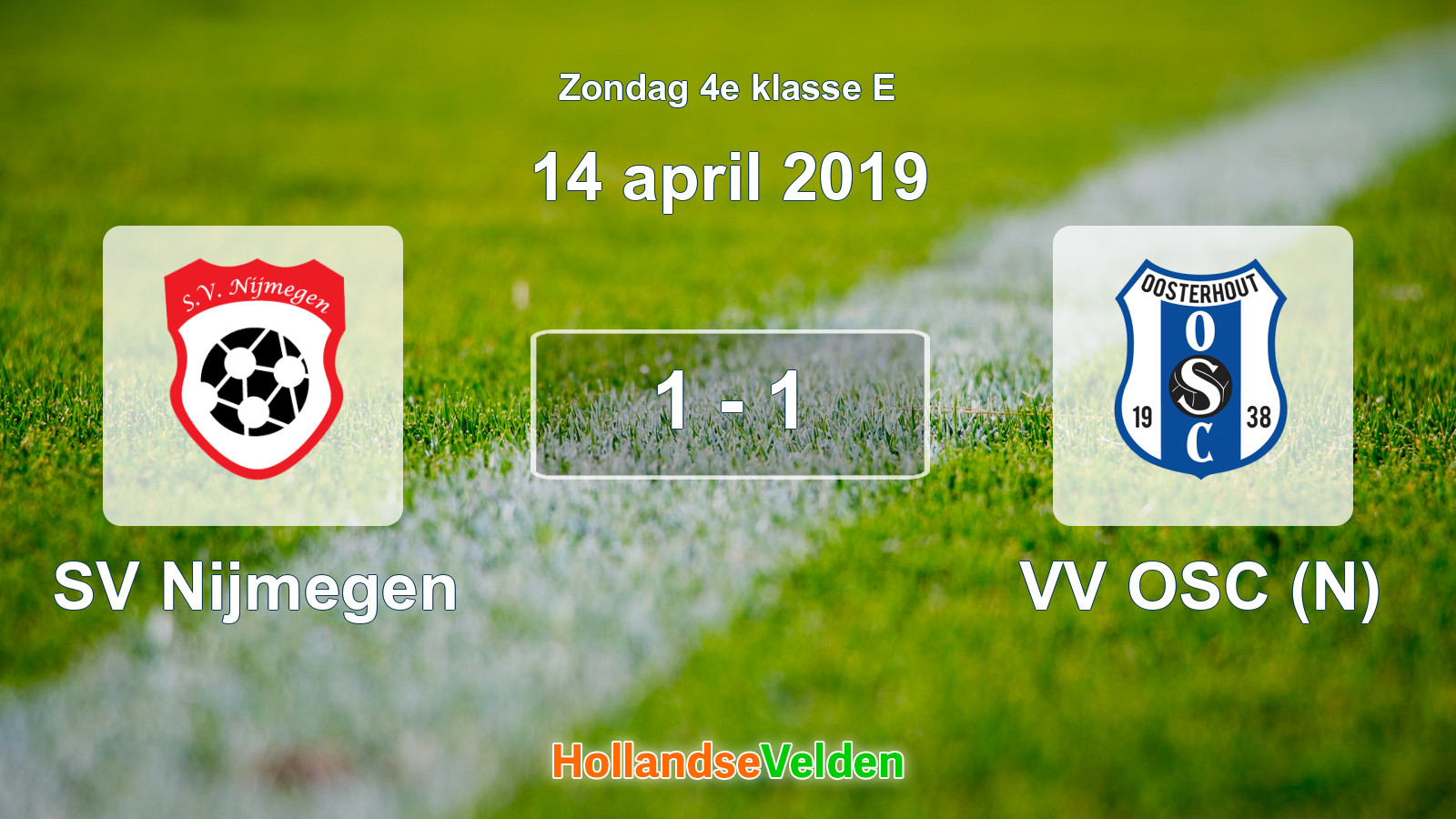 Gespeelde wedstrijd: SV Nijmegen - VV OSC (N) 1 - 1 (14 april 2019)