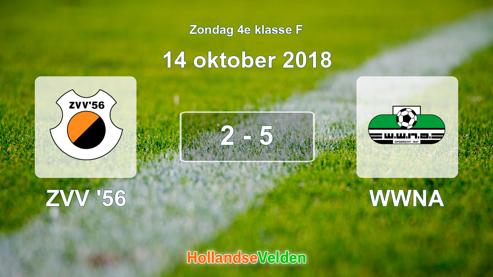 Gespeelde wedstrijd: ZVV '56 - WWNA 2 - 5 (14 oktober 2018)