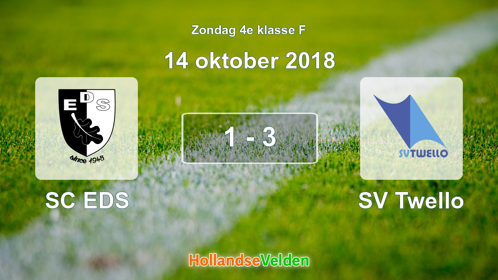 Gespeelde wedstrijd: SC EDS - SV Twello 1 - 3 (14 oktober 2018)