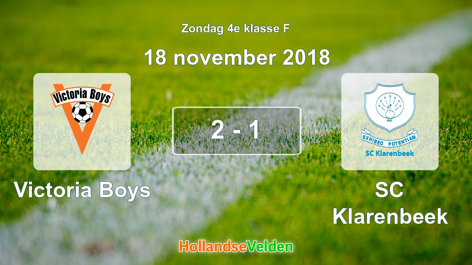 Gespeelde wedstrijd: Victoria Boys - SC Klarenbeek 2 - 1 (18 november 2018)