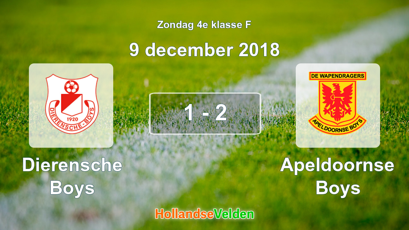 Gespeelde wedstrijd: Dierensche Boys - Apeldoornse Boys 1 - 2 (9 december 2018)