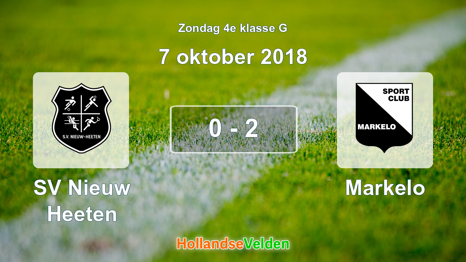 Gespeelde wedstrijd: SV Nieuw Heeten - Markelo 0 - 2 (7 oktober 2018)