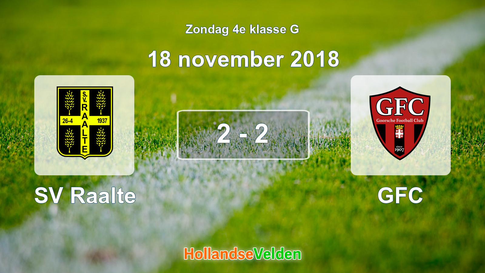 Gespeelde wedstrijd: SV Raalte - GFC 2 - 2 (18 november 2018)