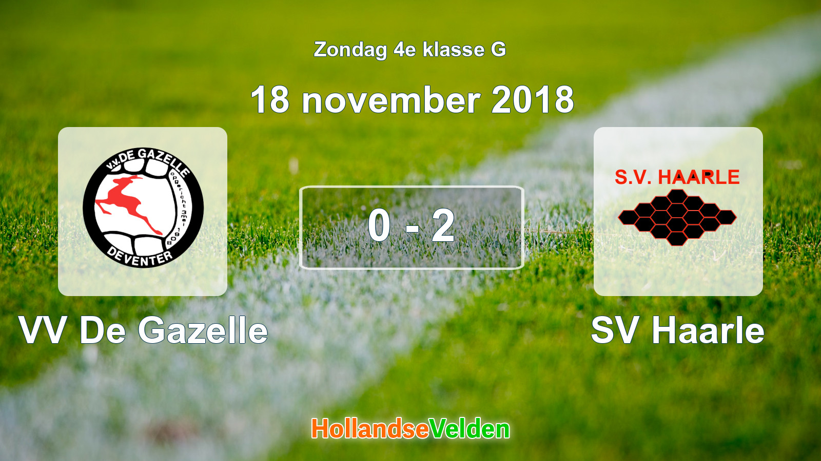 Gespeelde wedstrijd: VV De Gazelle - SV Haarle 0 - 2 (18 november 2018)