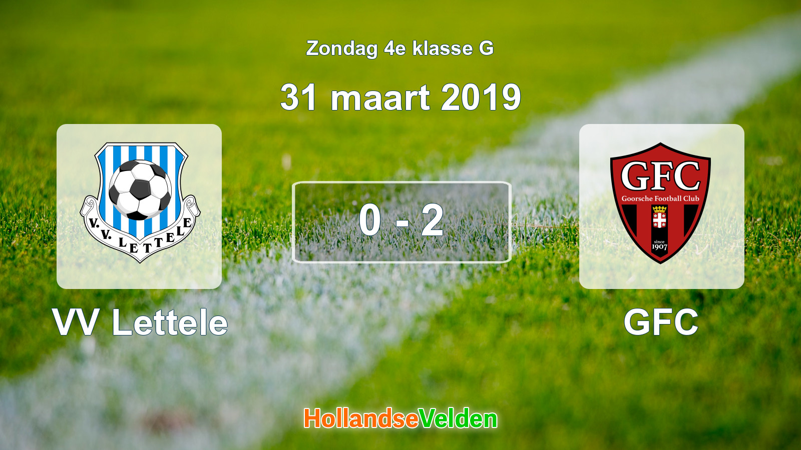 Gespeelde wedstrijd: VV Lettele - GFC 0 - 2 (31 maart 2019)