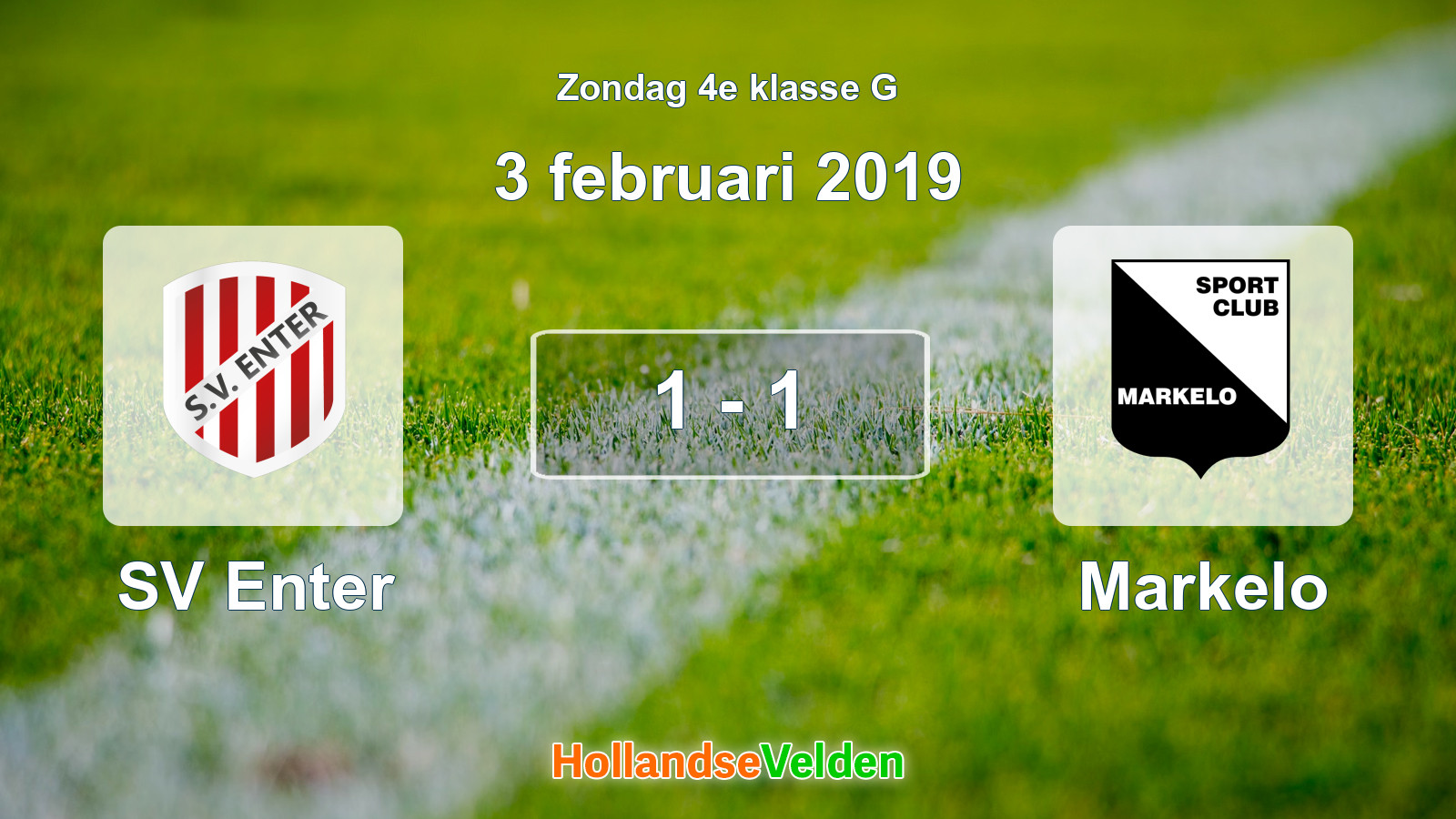 Gespeelde wedstrijd: SV Enter - Markelo 1 - 1 (3 februari 2019)