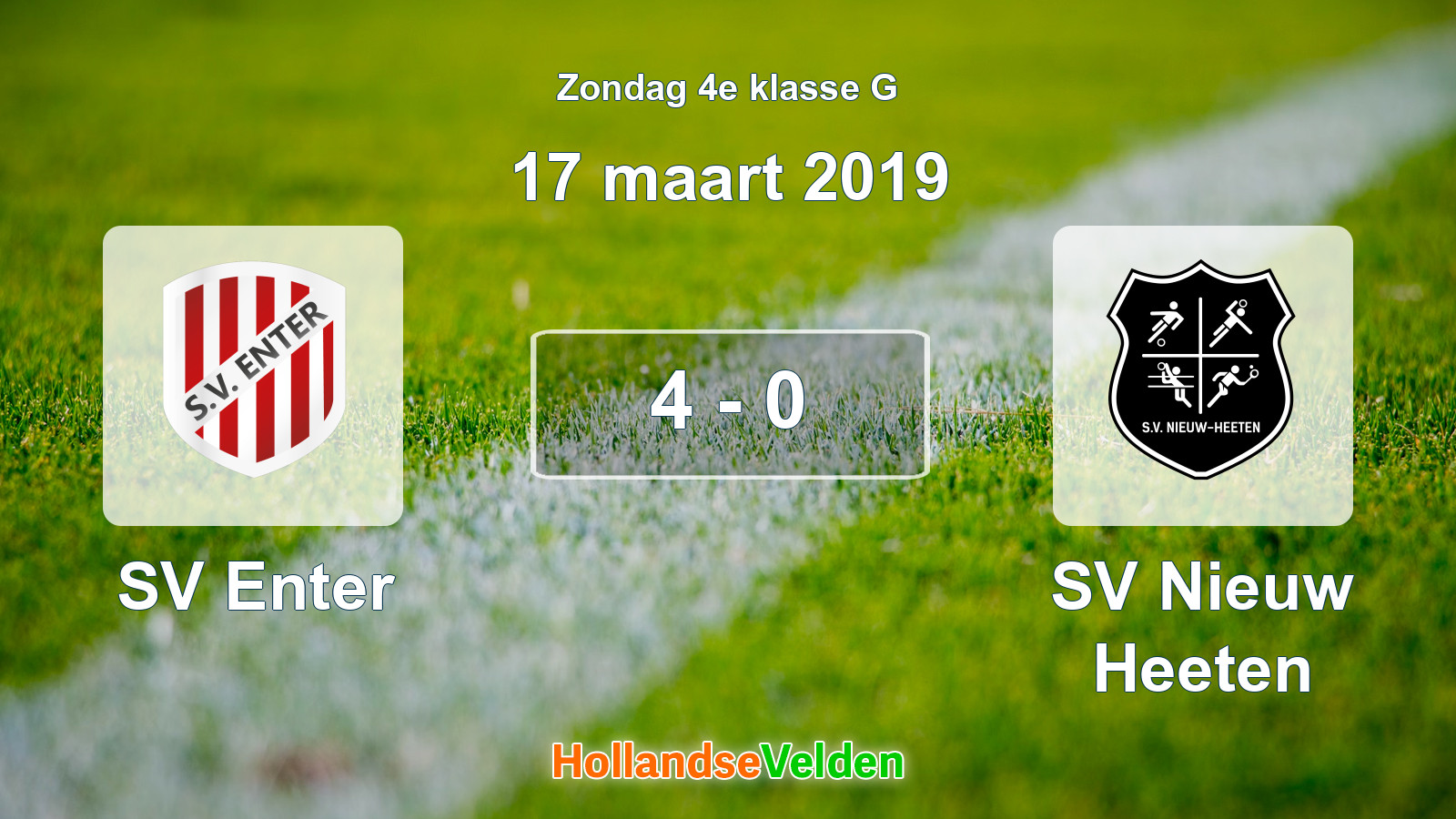 Gespeelde wedstrijd: SV Enter - SV Nieuw Heeten 4 - 0 (17 maart 2019)