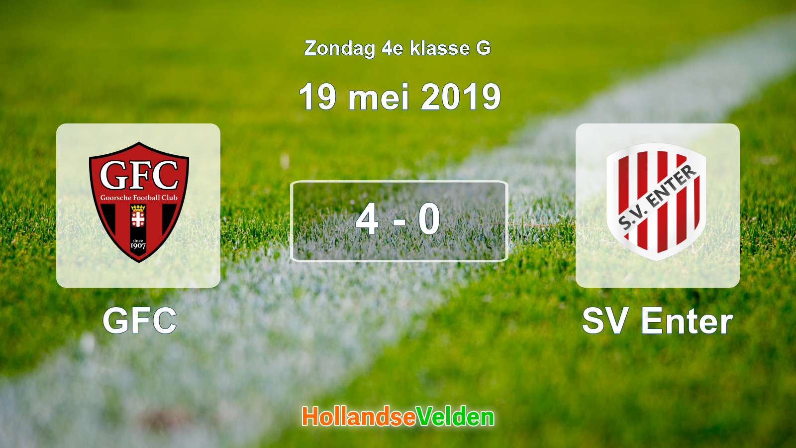 Gespeelde wedstrijd: GFC - SV Enter 4 - 0 (19 mei 2019)