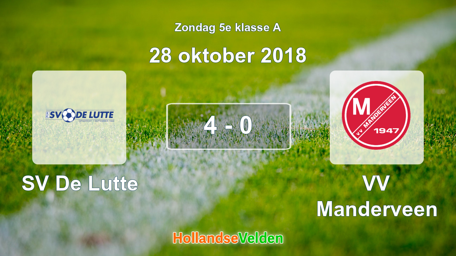 Gespeelde wedstrijd: SV De Lutte - VV Manderveen 4 - 0 (28 oktober 2018)