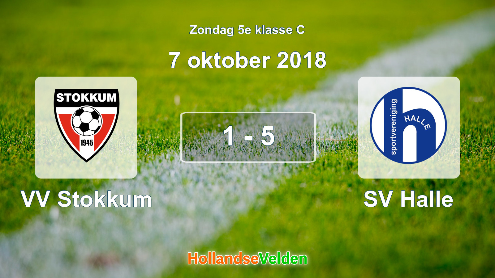 Gespeelde wedstrijd: VV Stokkum - SV Halle 1 - 5 (7 oktober 2018)