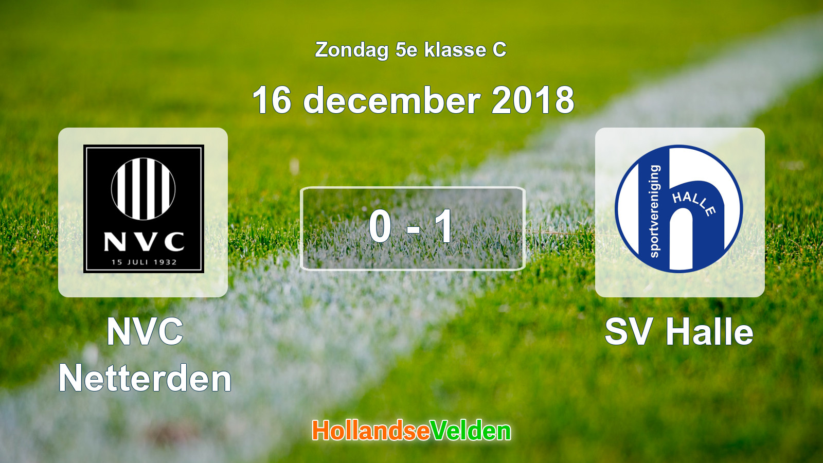 Gespeelde wedstrijd: NVC Netterden - SV Halle 0 - 1 (16 december 2018)
