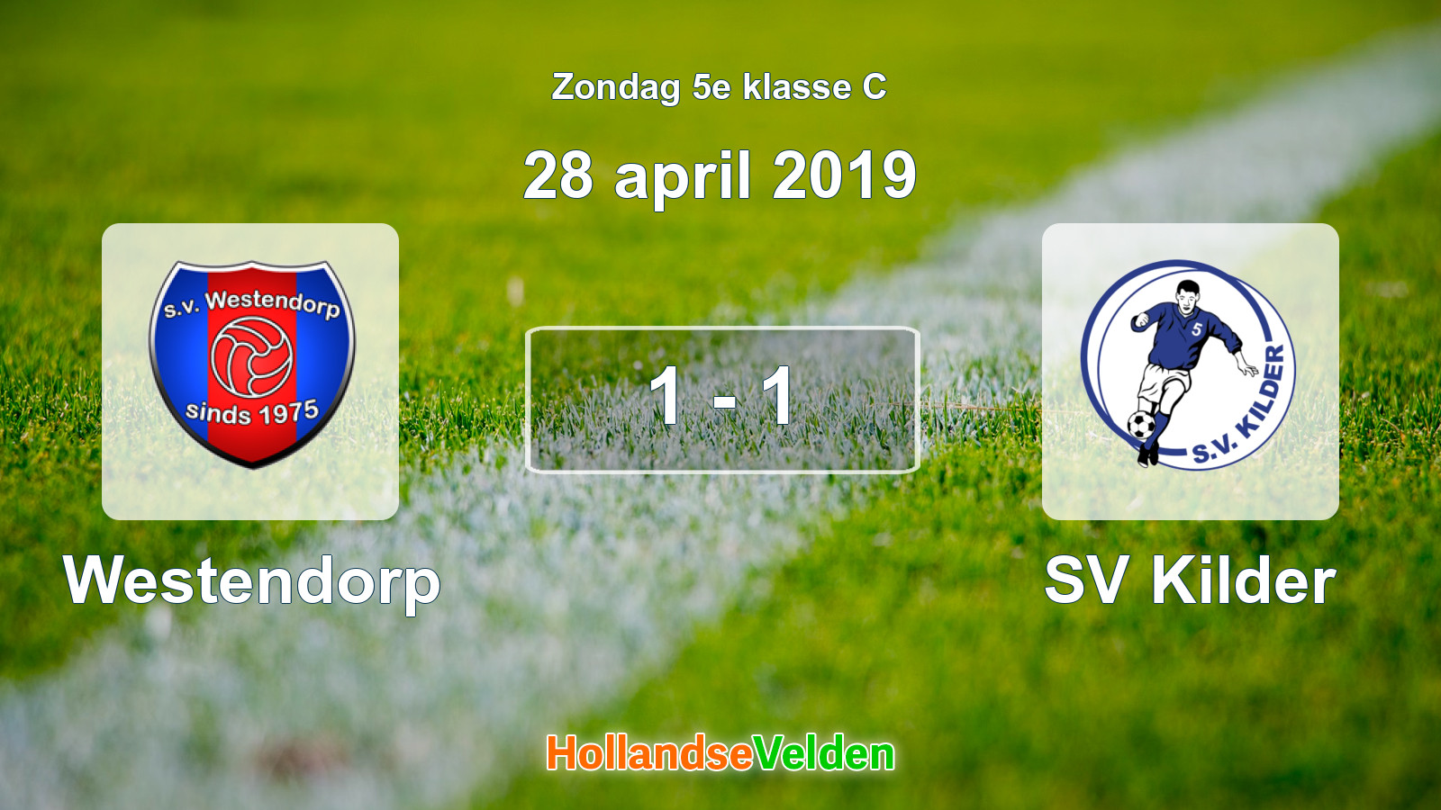 Gespeelde wedstrijd: Westendorp - SV Kilder 1 - 1 (28 april 2019)