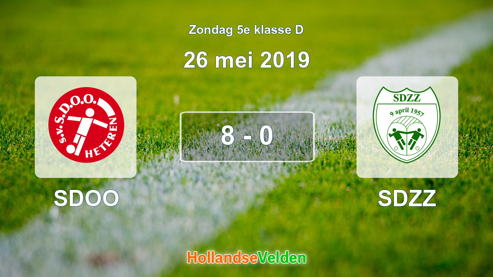 Gespeelde wedstrijd: SDOO - SDZZ 8 - 0 (26 mei 2019)