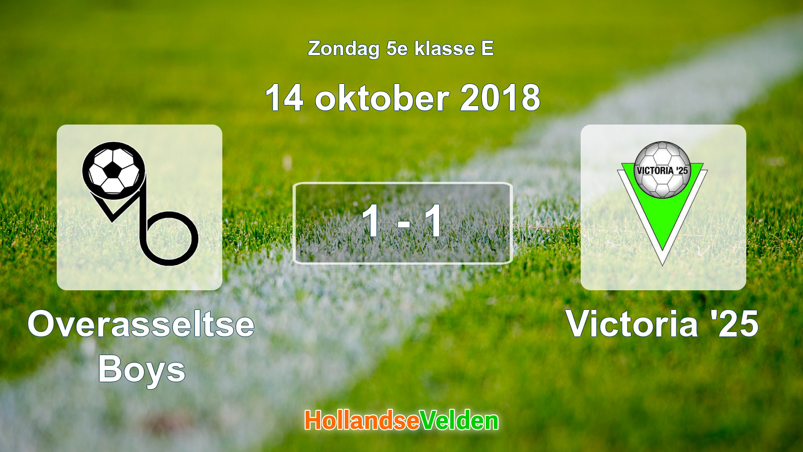 Gespeelde wedstrijd: Overasseltse Boys - Victoria '25 1 - 1 (14 oktober 2018)