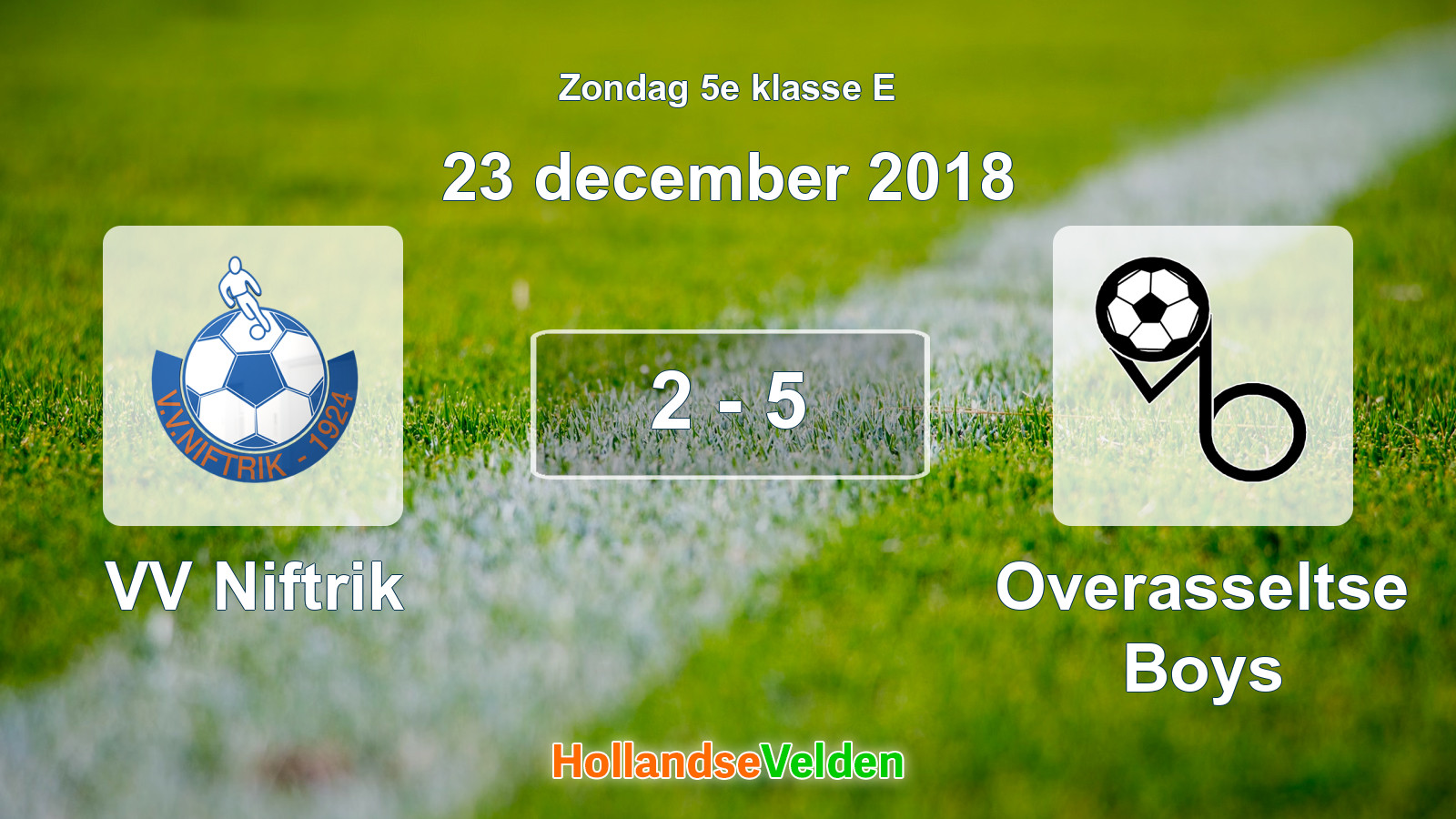Gespeelde wedstrijd: VV Niftrik - Overasseltse Boys 2 - 5 (23 december 2018)
