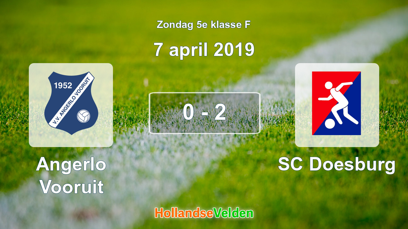 Gespeelde wedstrijd: Angerlo Vooruit - SC Doesburg 0 - 2 (7 april 2019)