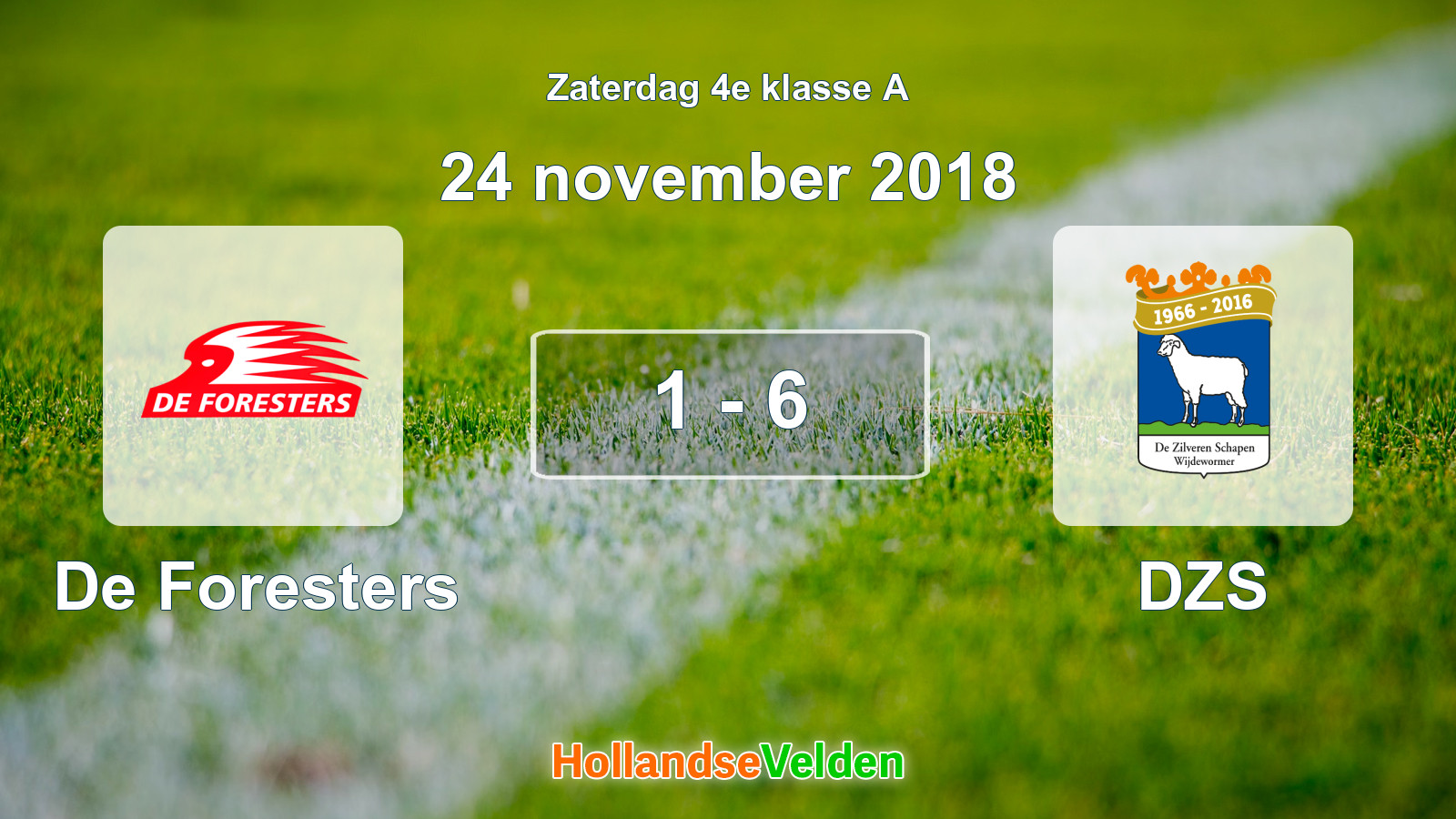Gespeelde wedstrijd: De Foresters - DZS 1 - 6 (24 november 2018)