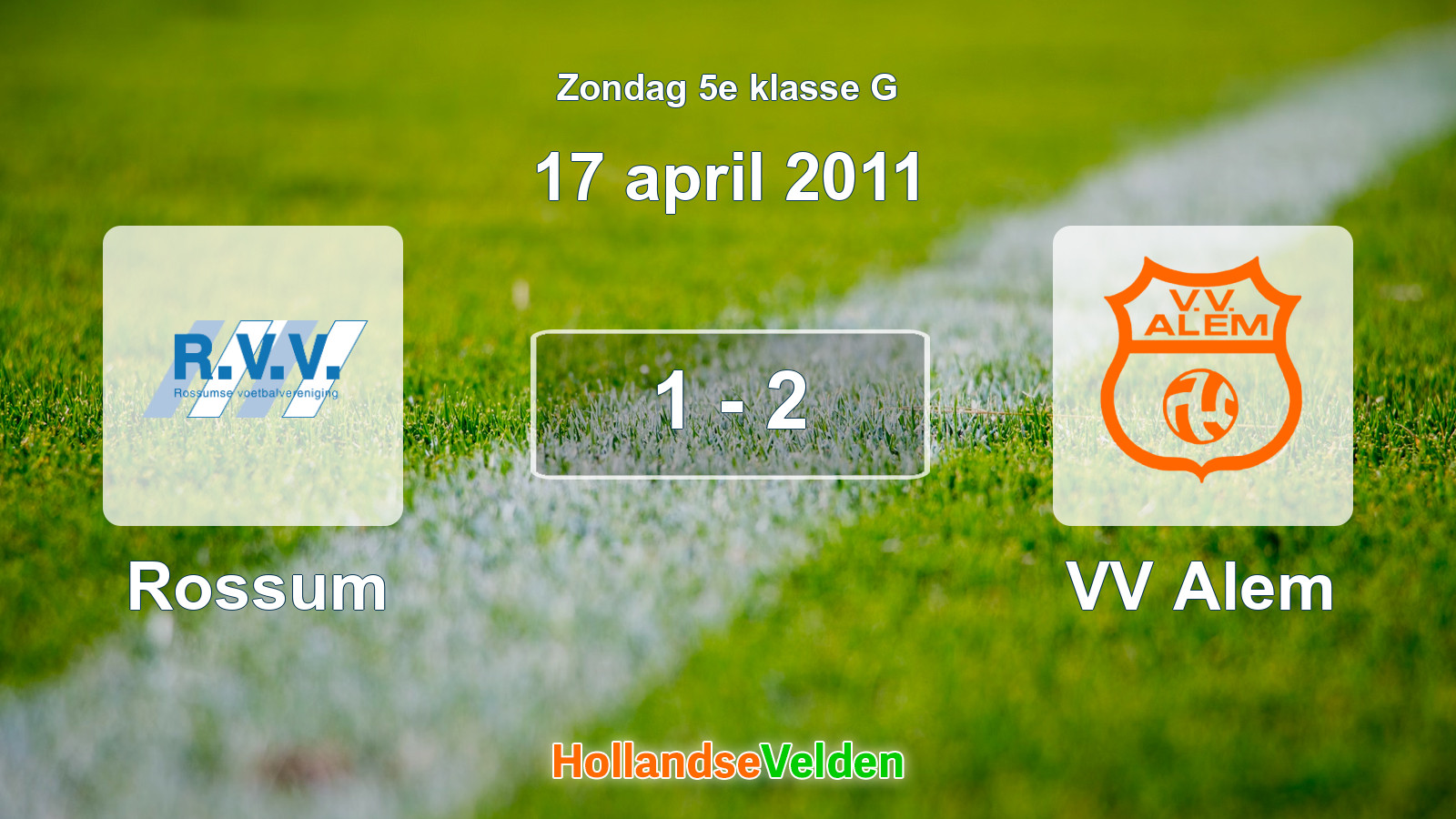 Gespeelde wedstrijd: Rossum - VV Alem 1 - 2 (17 april 2011)