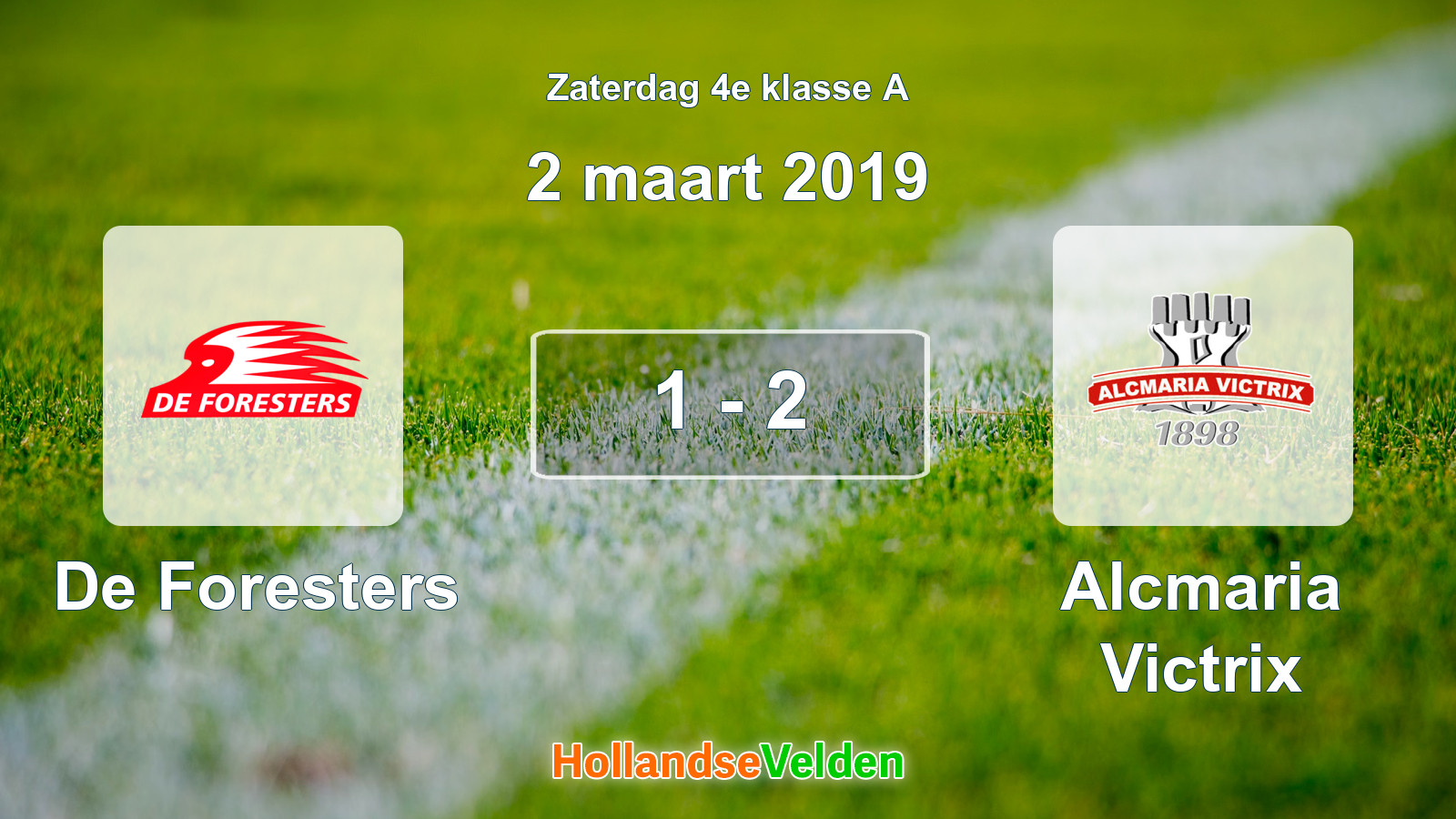Gespeelde wedstrijd: De Foresters - Alcmaria Victrix 1 - 2 (2 maart 2019)