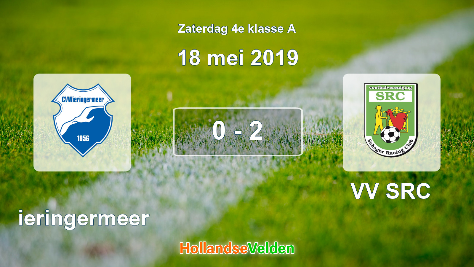 Gespeelde wedstrijd: Wieringermeer - VV SRC 0 - 2 (18 mei 2019)