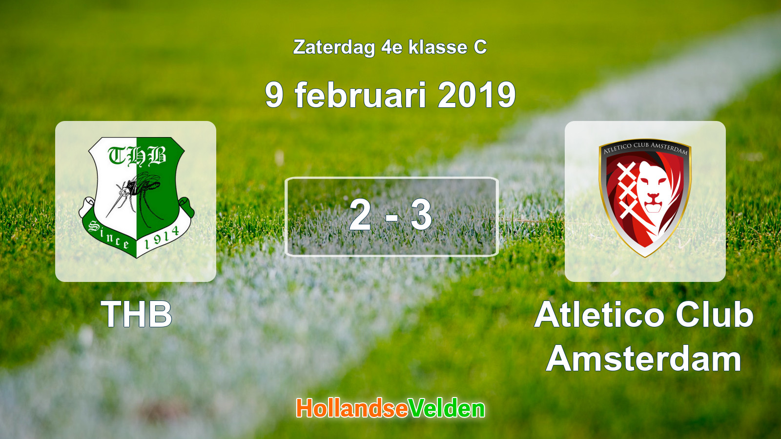 Gespeelde wedstrijd: THB - Atletico Club Amsterdam 2 - 3 (9 februari 2019)